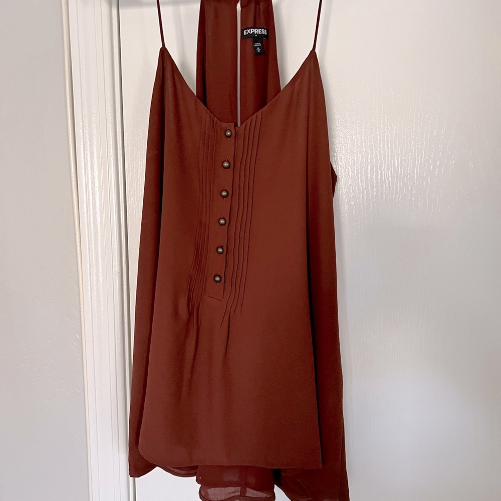 Express brown camisole with sheer lining
